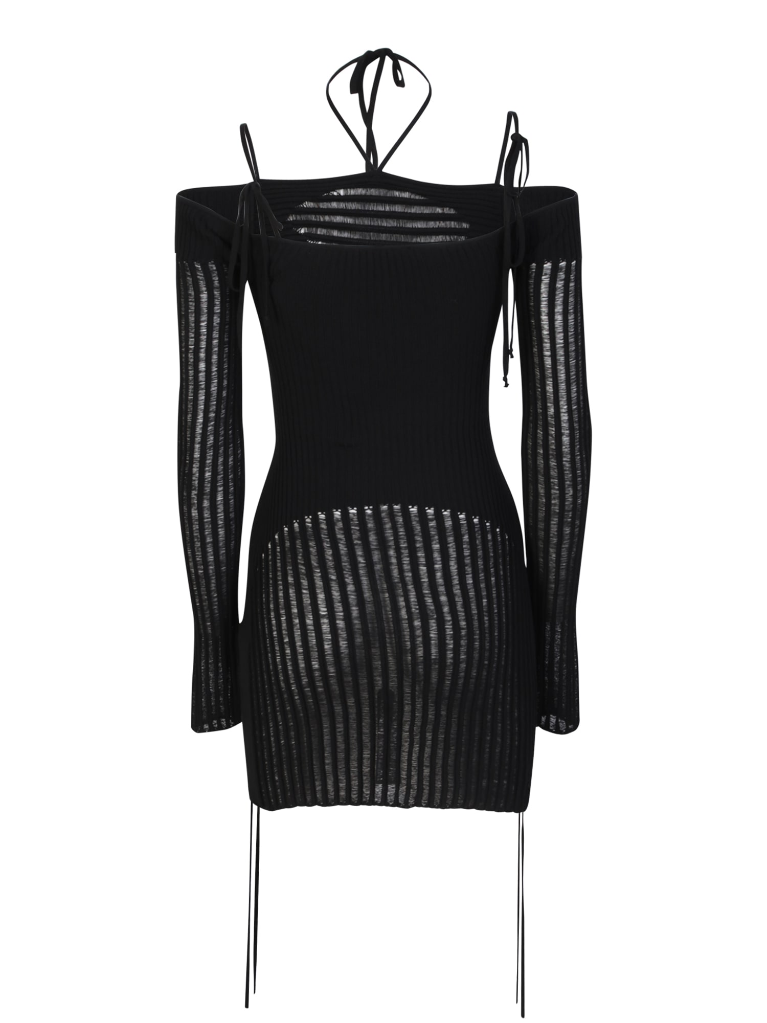 Shop Andreädamo Mini Dress In Black