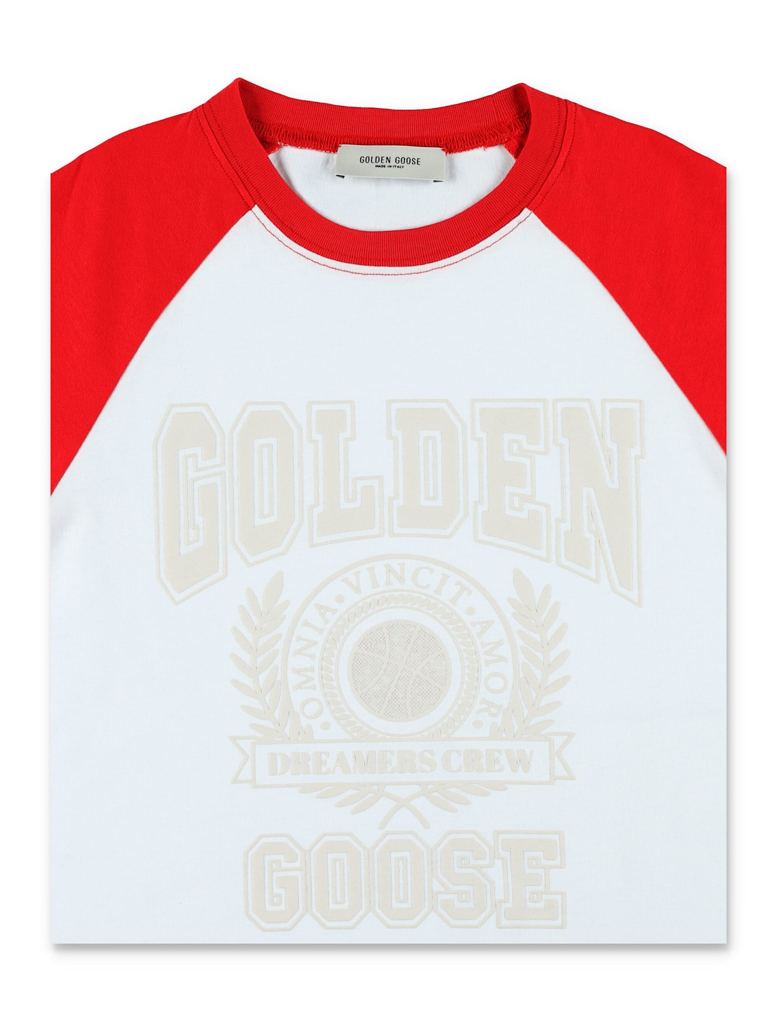 Golden Goose Tee Sleeves Red In White/haute Red