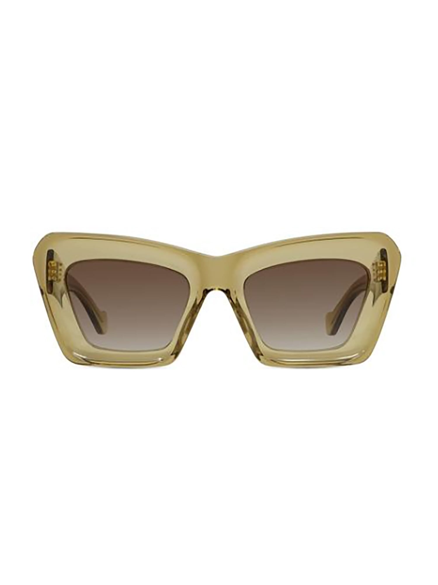 Loewe Chunky Anagram 46mm Rectangular Sunglasses In Brown