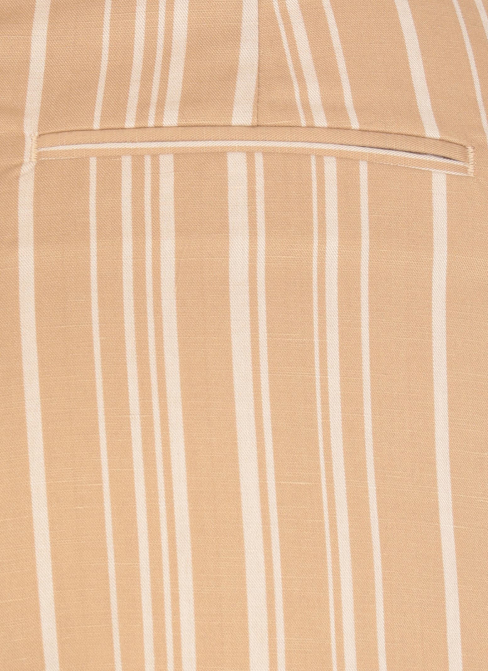 Pt Torino Beige Cotton And Linen Cropped Pants