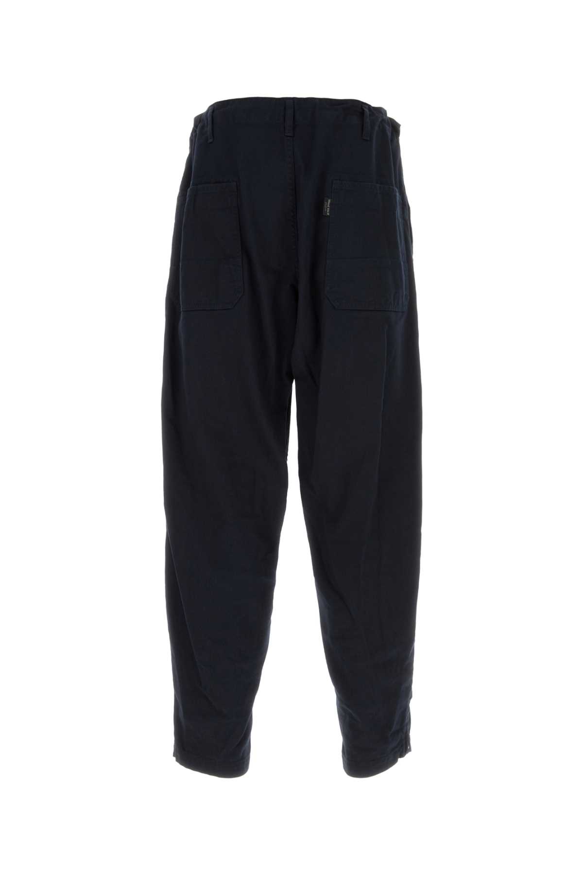 Yohji Yamamoto Straight Leg Denim Trousers With Pockets And Loops In Blue