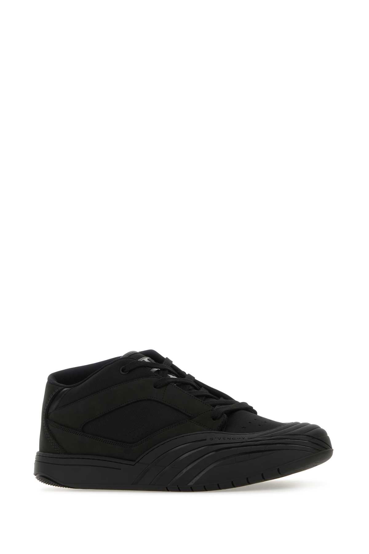 Shop Givenchy Black Fabric And Leather Skate Sneakers