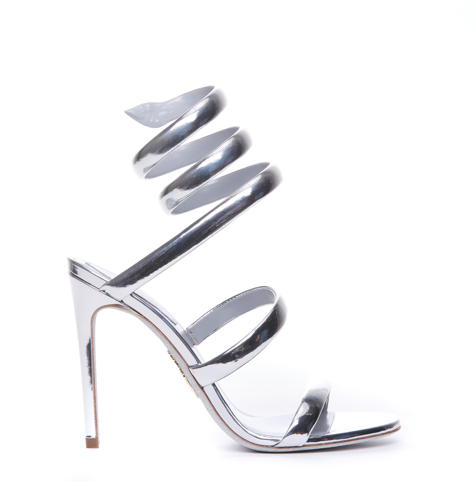 Shop René Caovilla Cleo Mirror Pump Sandals In Silver