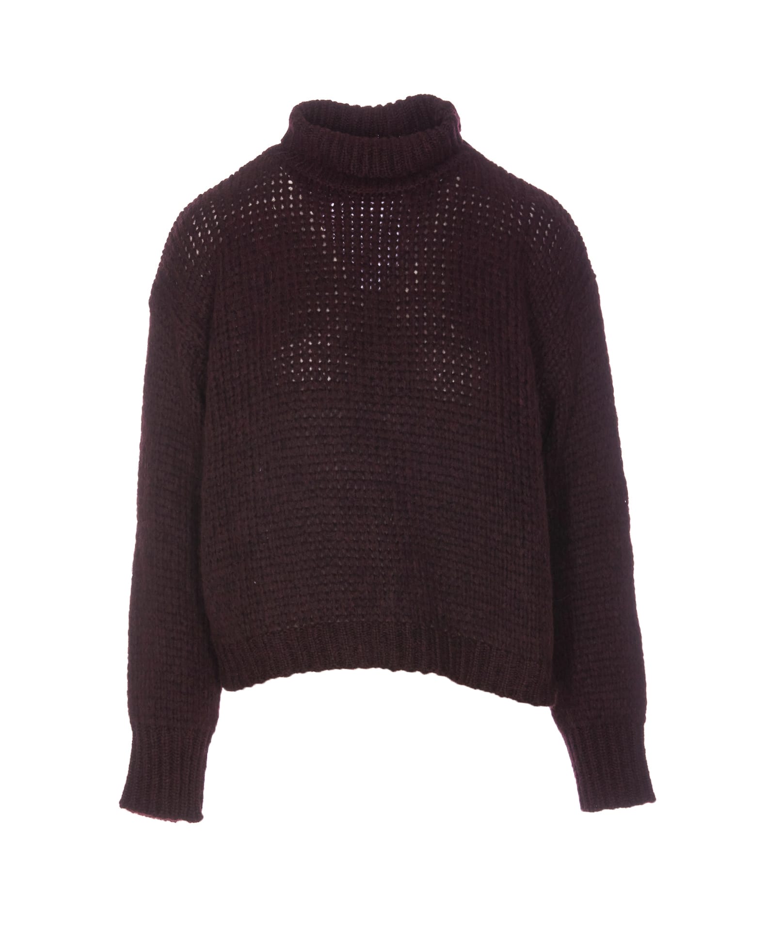 Shop Roberto Collina Turtleneck Sweater In Bordeaux