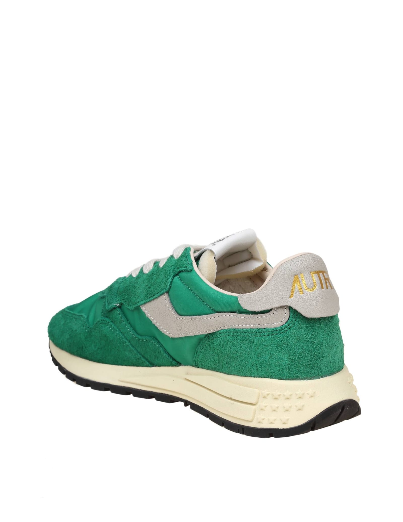 Shop Autry Reelwind Low Sneakers In Suede And Nylon Color Green