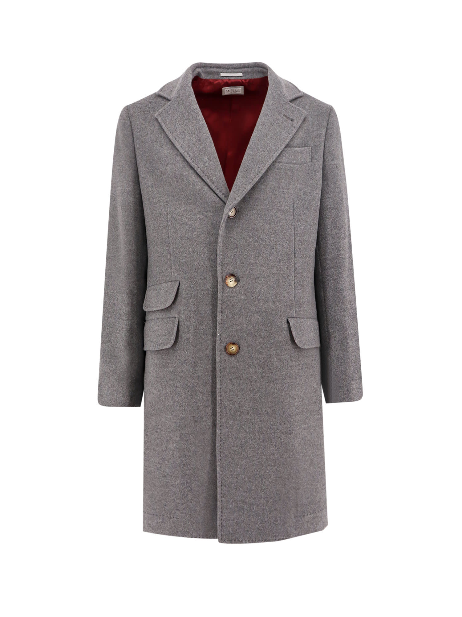 Shop Brunello Cucinelli Coat In Grey