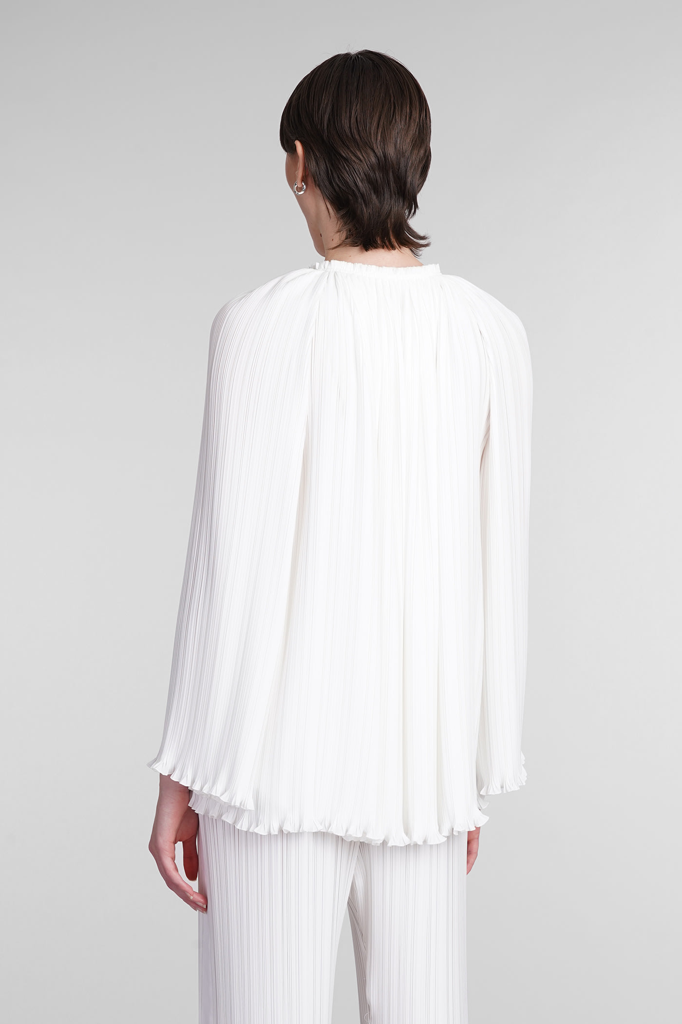 Shop Lanvin Blouse In Beige Polyester In Bianco