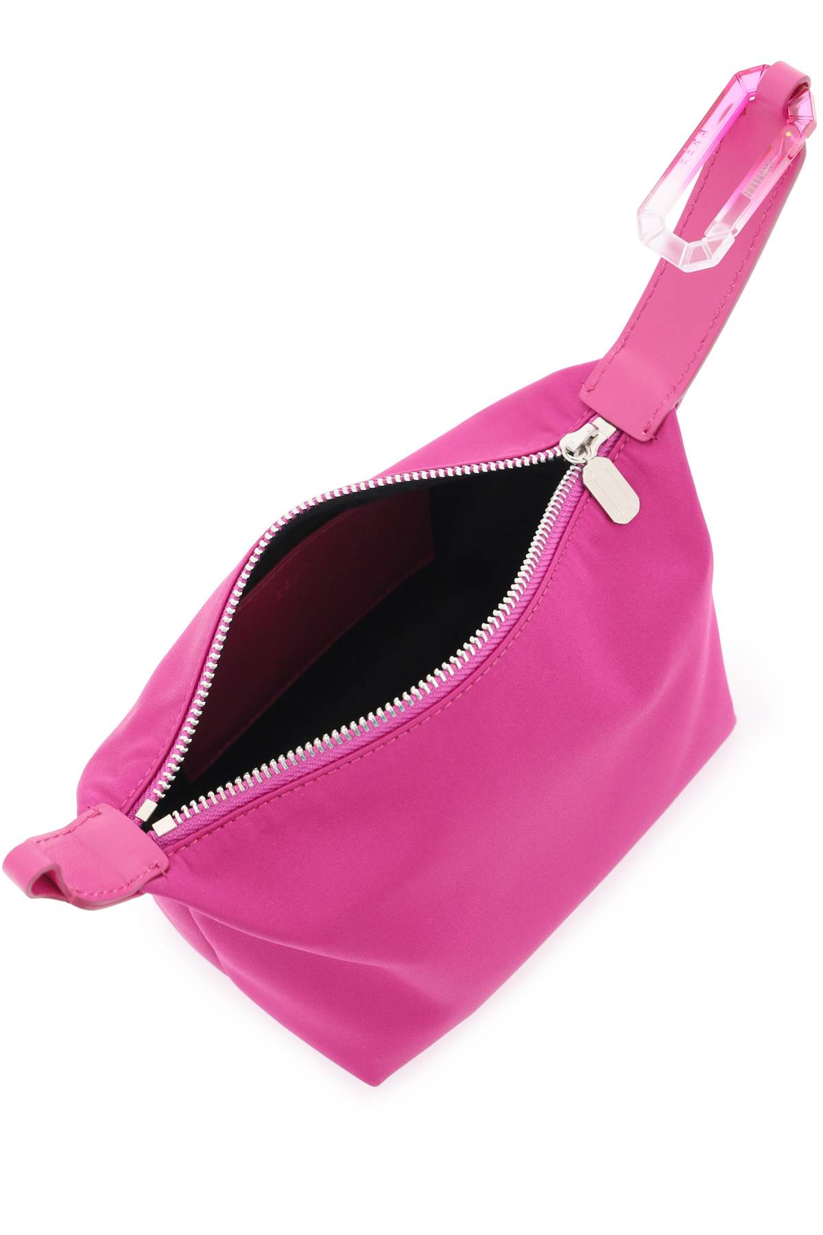 Shop Eéra Satin Mini Moon Bag In Cyclamen (pink)