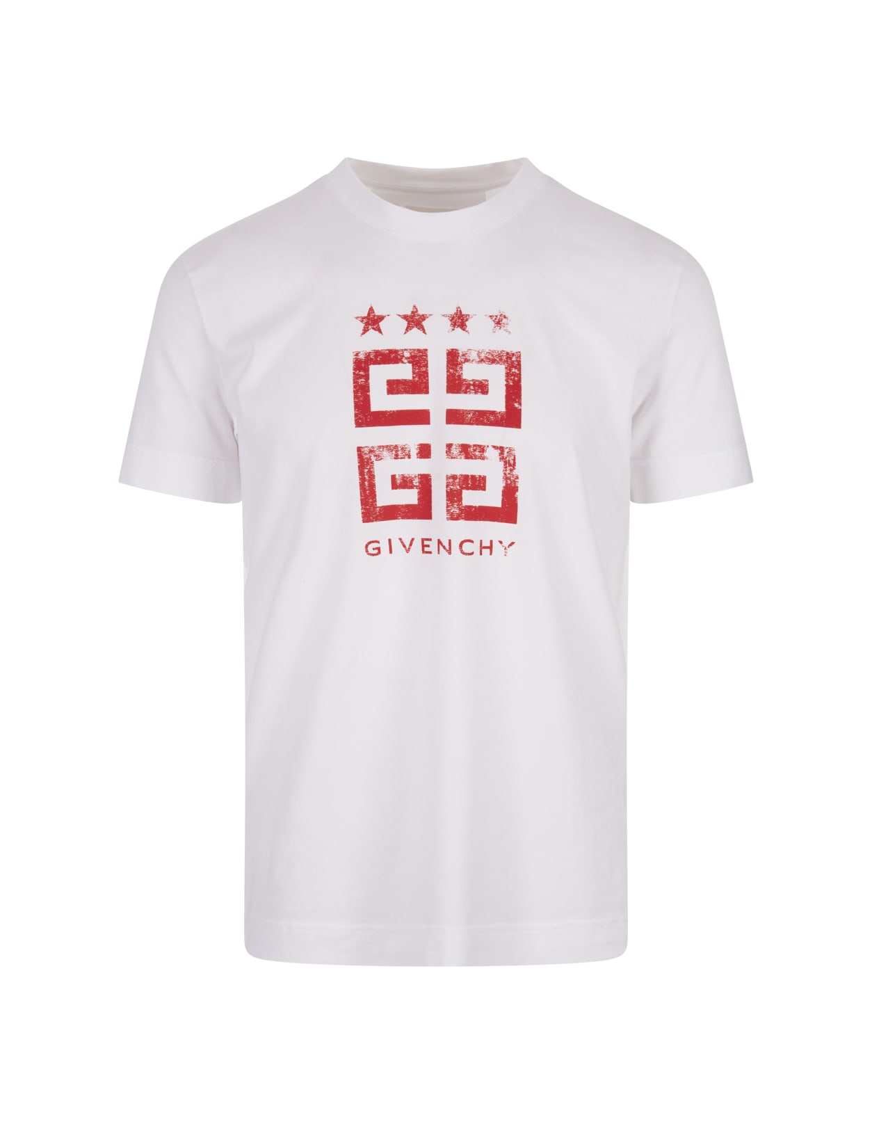 Givenchy 4g Stars Slim T-shirt In White Cotton