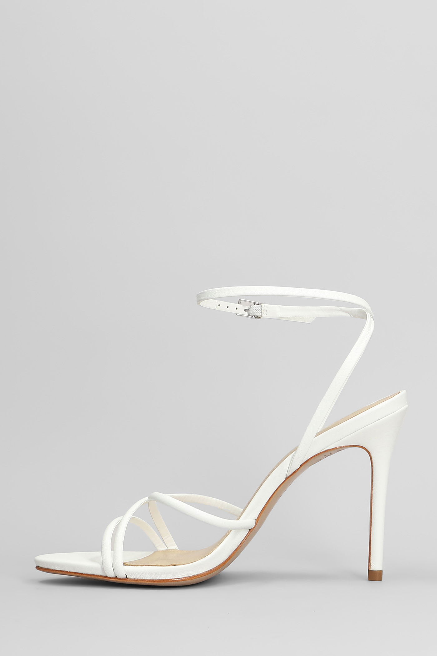 Schutz Sandals In White Leather In White