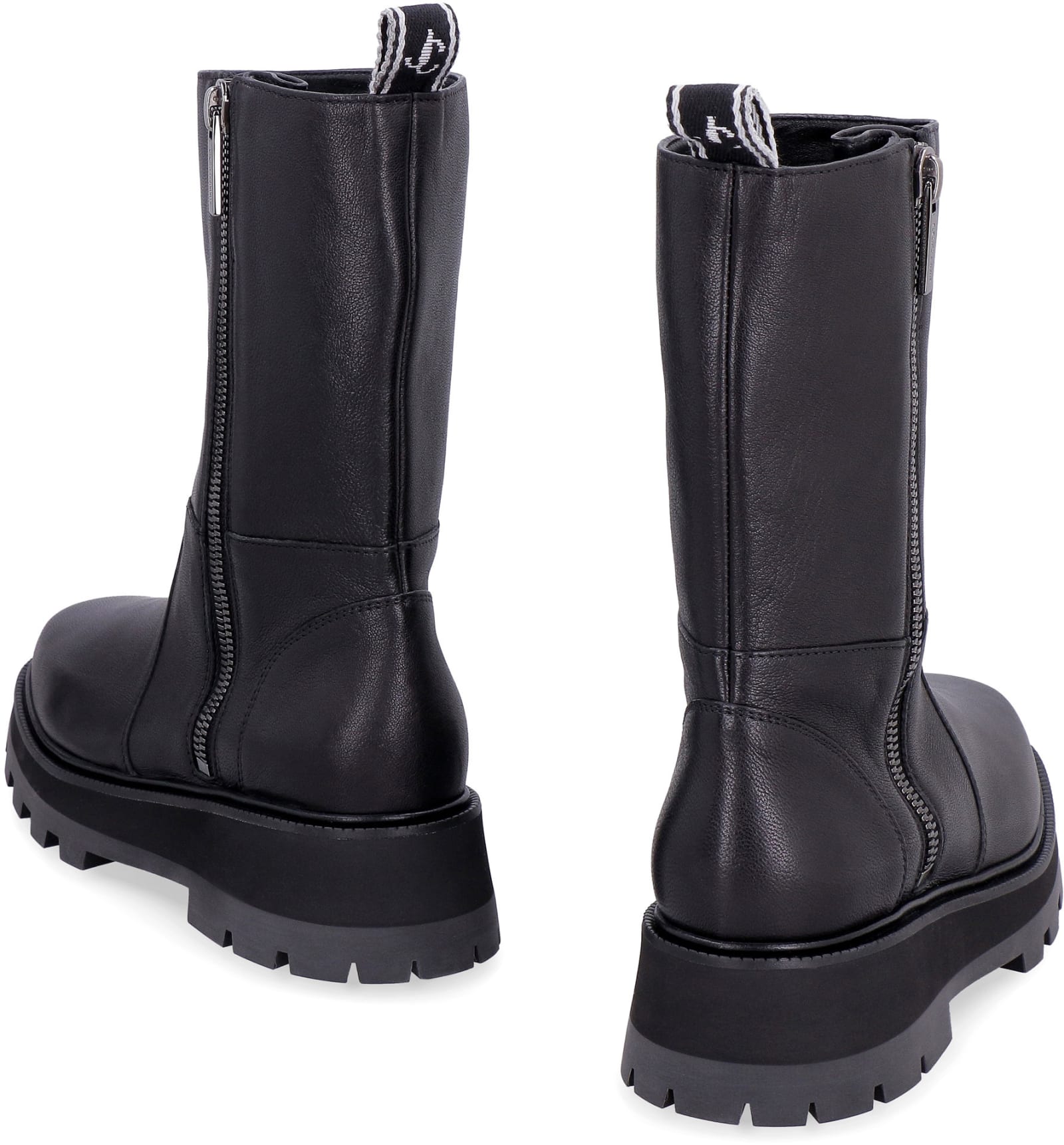Shop Jimmy Choo Bayu Flat Leather Boots In Black
