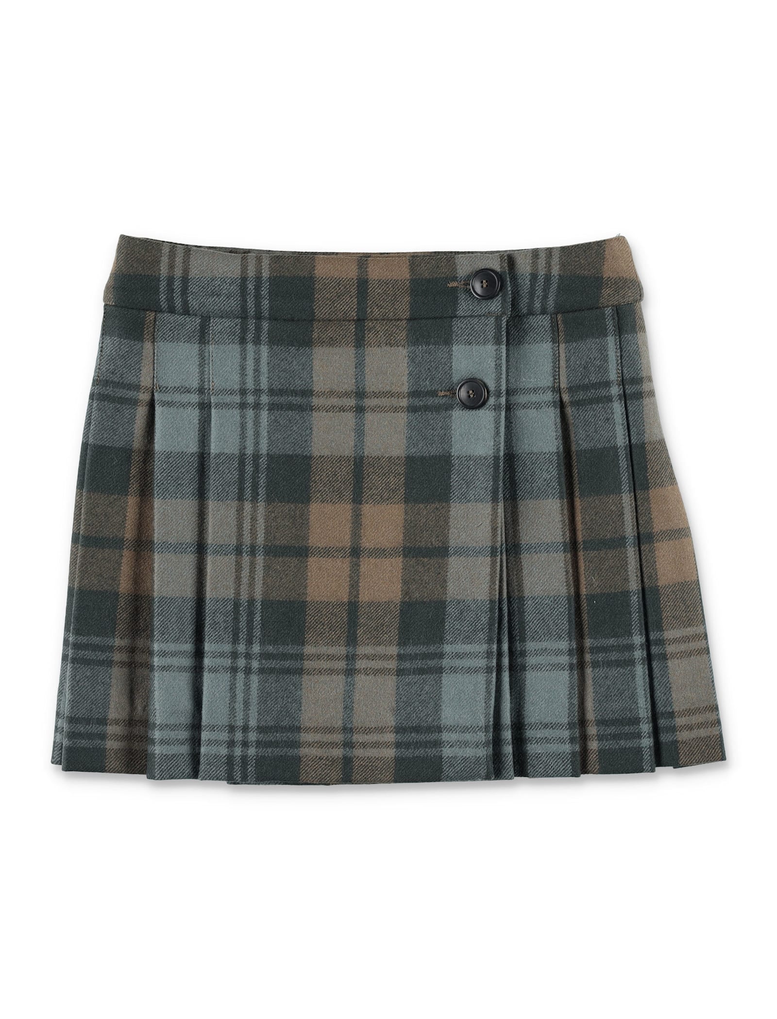 Bonpoint Talissa Pleated Tartan Wool Skirt In Multi