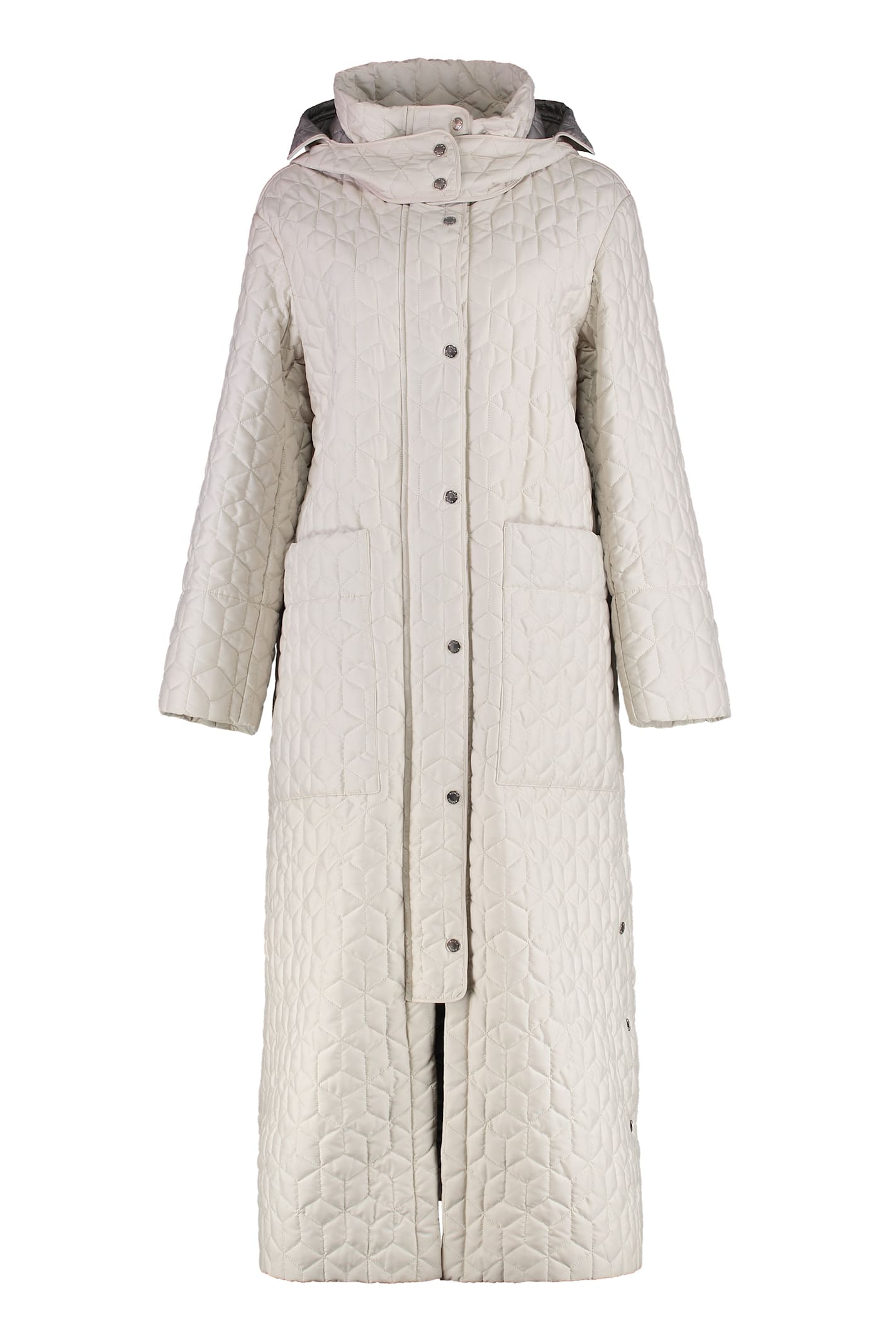 Moorer Domizia Quilted Long Down Jacket In Pale Pink