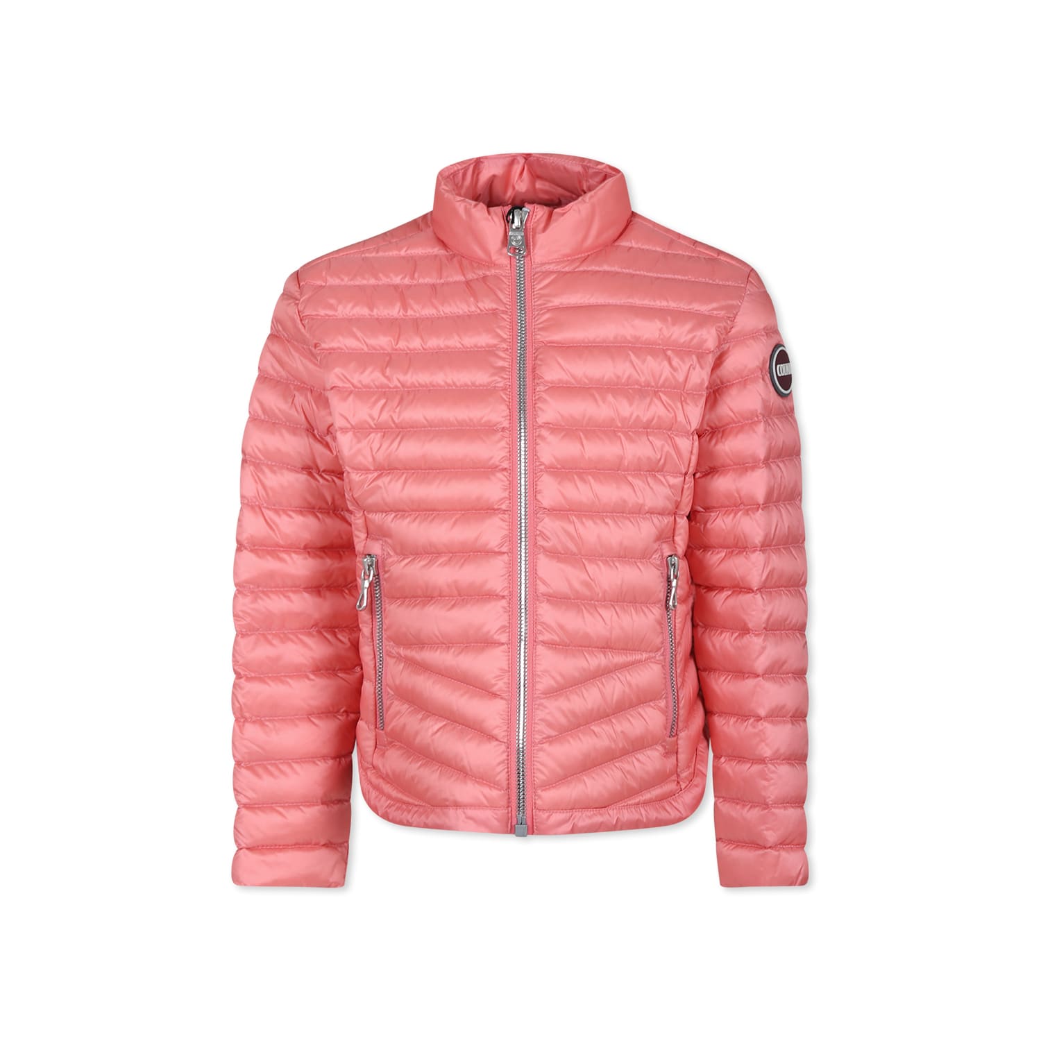 Shop Colmar Pink Down Jacket For Girl With Logo