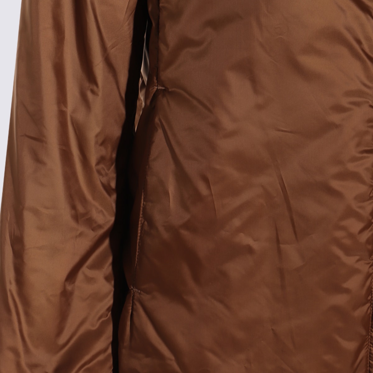 Max Mara The Cube Women Caramel Greenh Padded Hooded Jacket In Brown