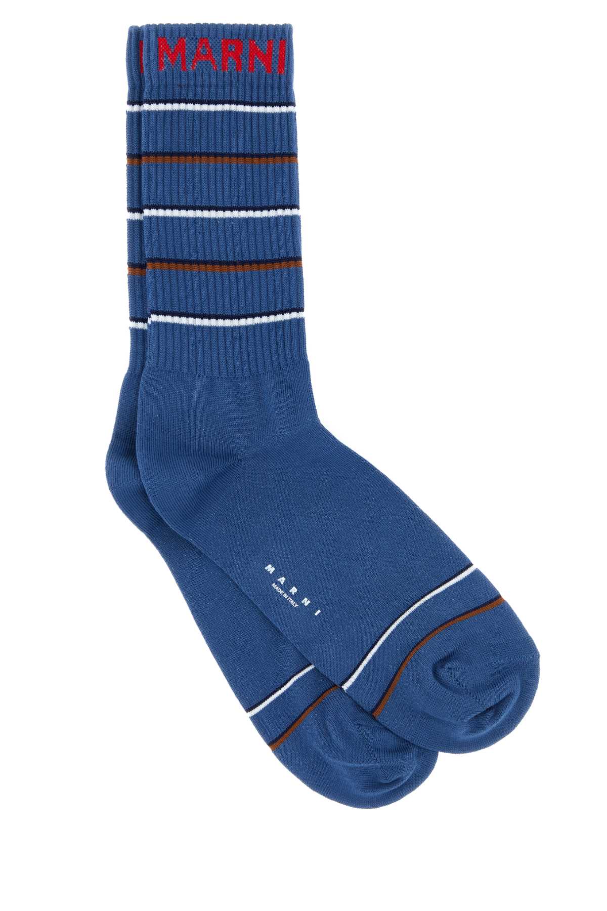 Blue Cotton Blend Socks