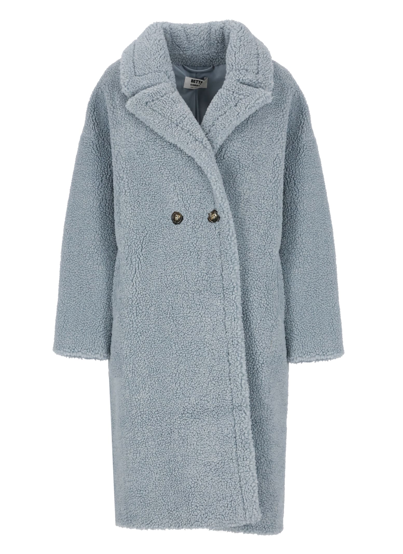 Shop Betta Corradi Faux Fur Coat In Light Blue