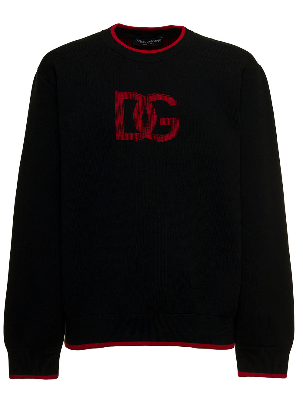 Dolce & Gabbana Black Knit Sweater With Logo