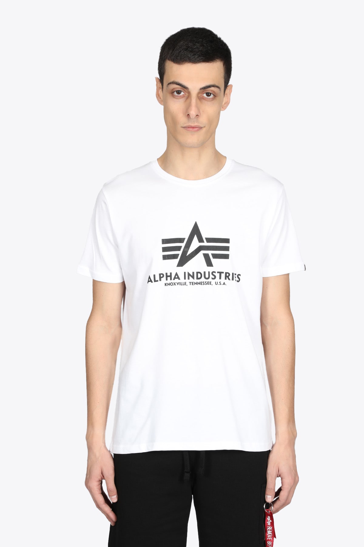 Alpha Industries Basic T-shirt White cotton t-shirt with front logo print