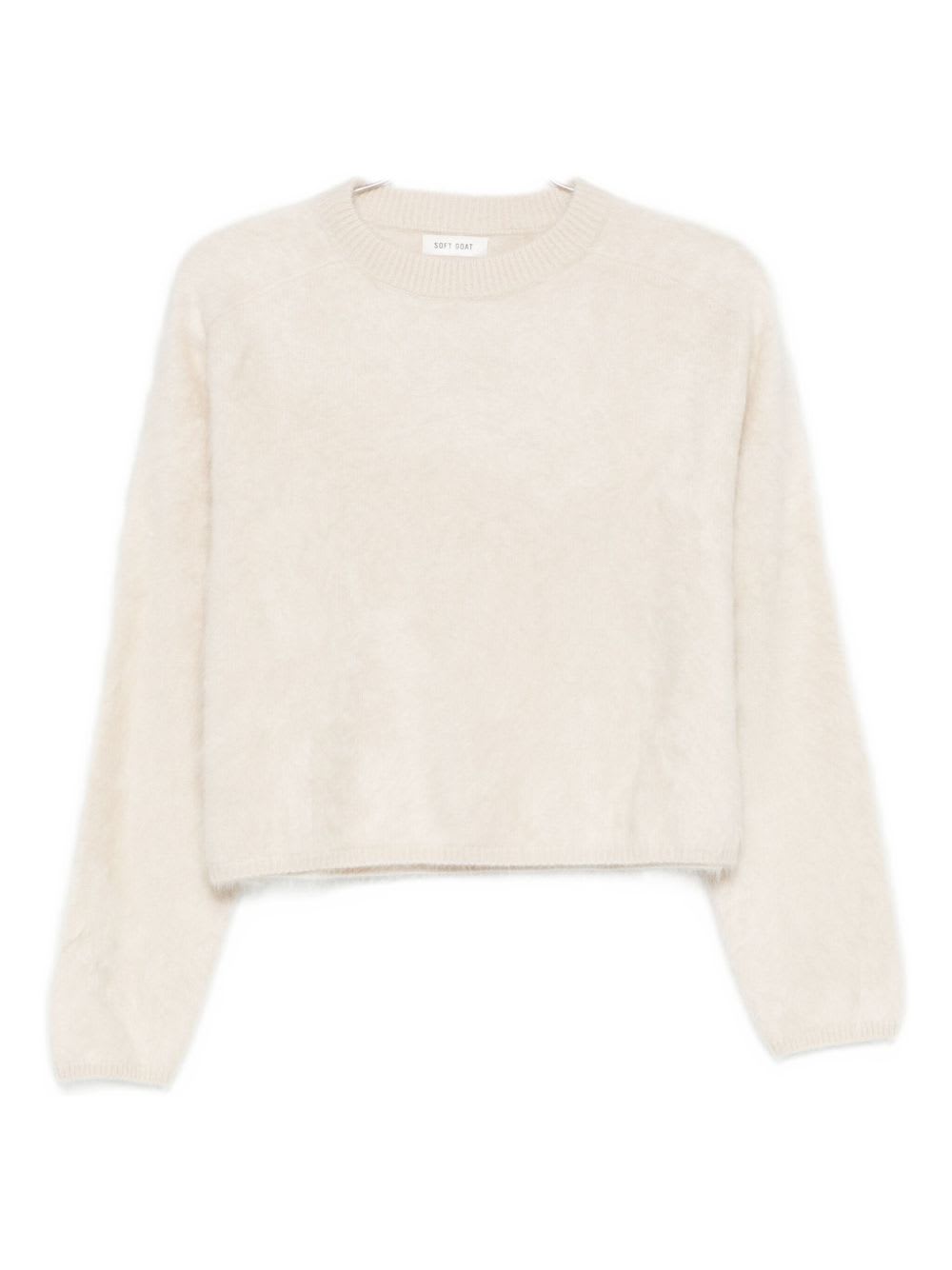 Goat Cashmere Crewneck Jumper In White