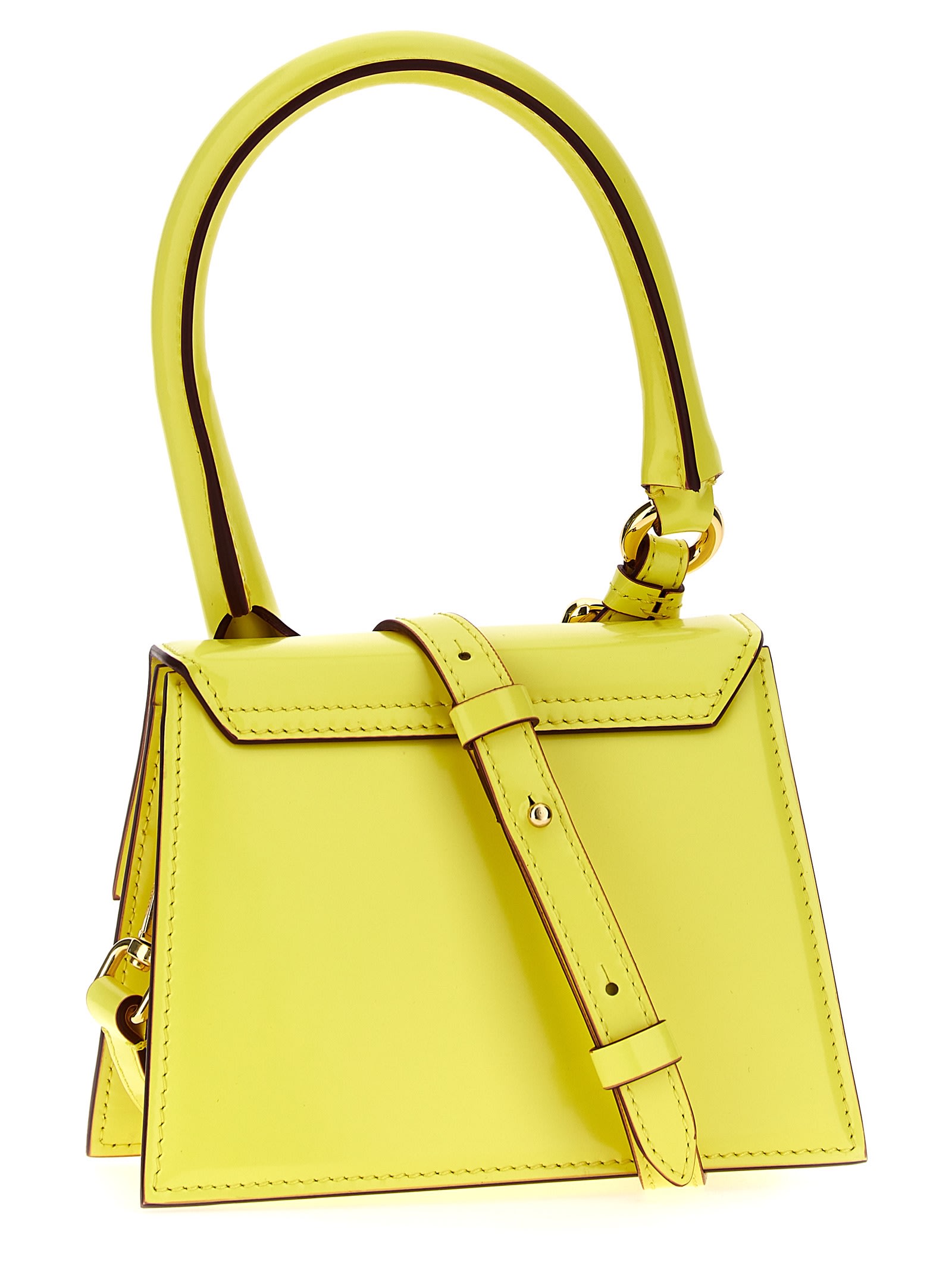 Shop Jacquemus Le Chiquito Moyen Boucle Handbag In Yellow