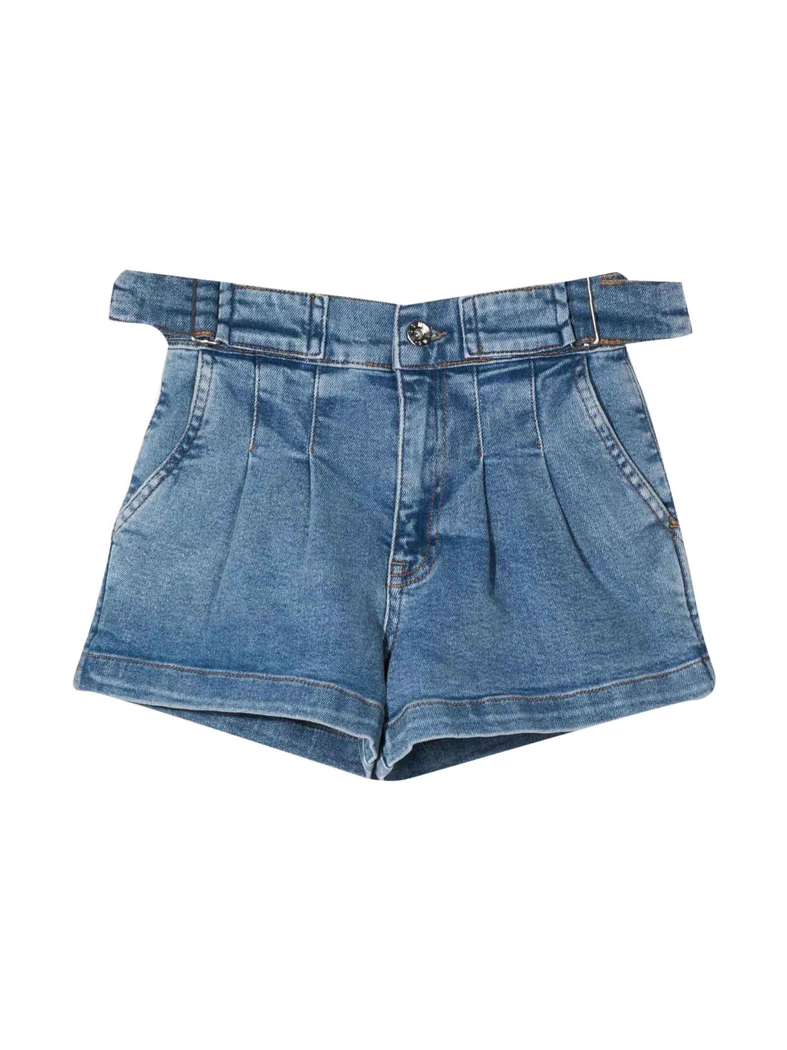 MSGM Blue Denim Shorts Girl