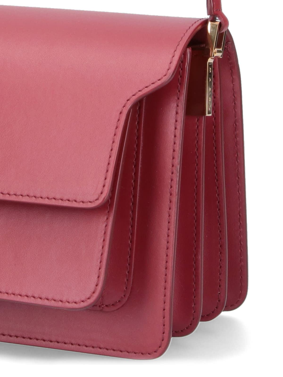 Shop Marni Trunk Midi Crossbody Bag In Red