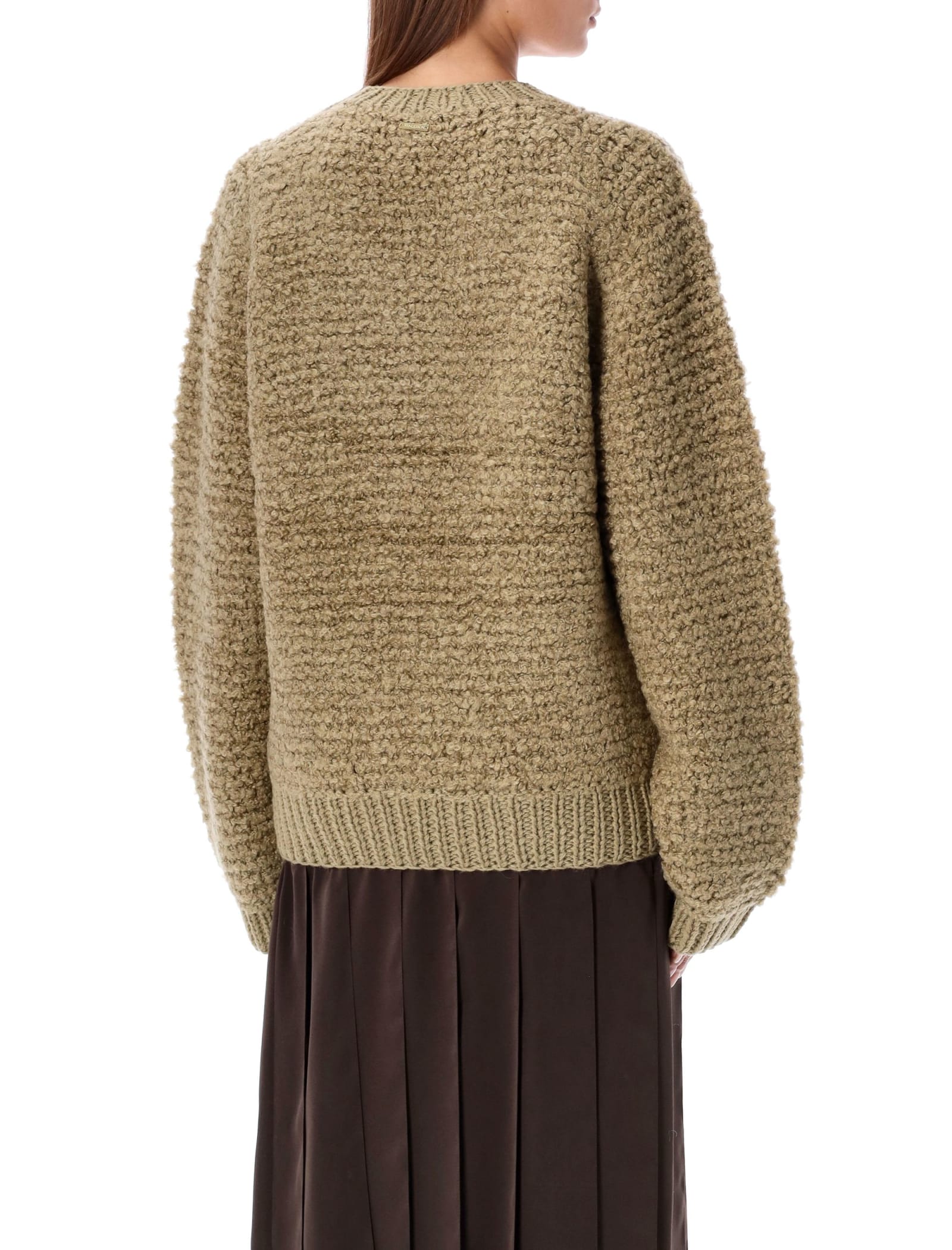 Shop Jw Anderson Textured Knit V-neck Sweater In Flax