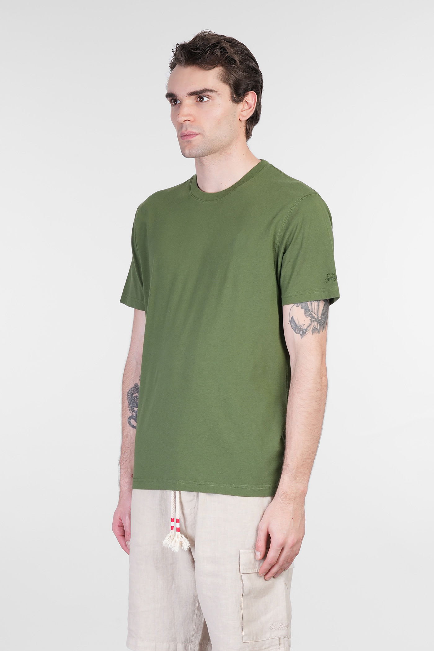 Mc2 Saint Barth Dover L T-shirt In Green Cotton In Green
