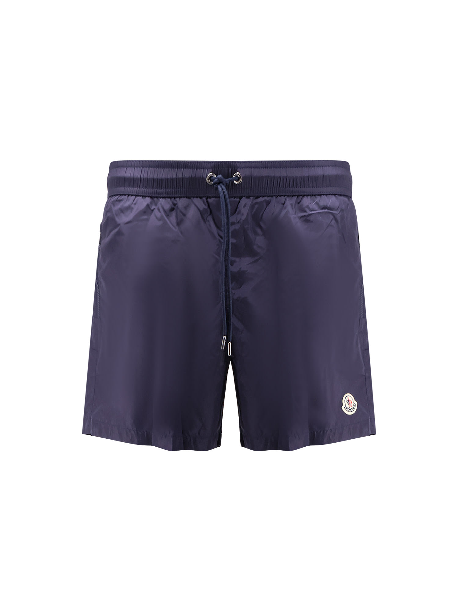 Moncler Nylon Swim Trunks With Logo Patch On The Front