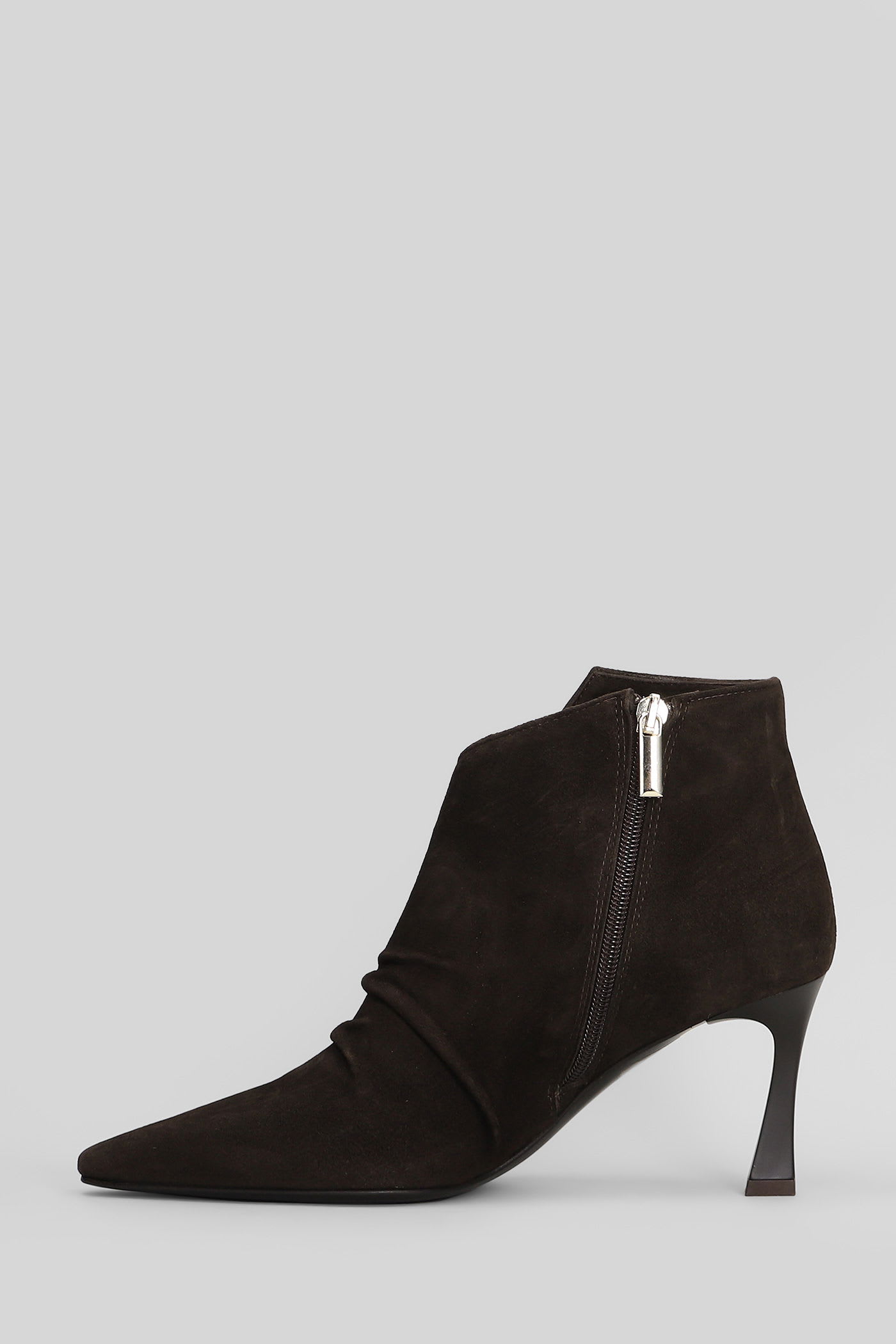The Seller High Heels Ankle Boots In Brown Suede In Brown