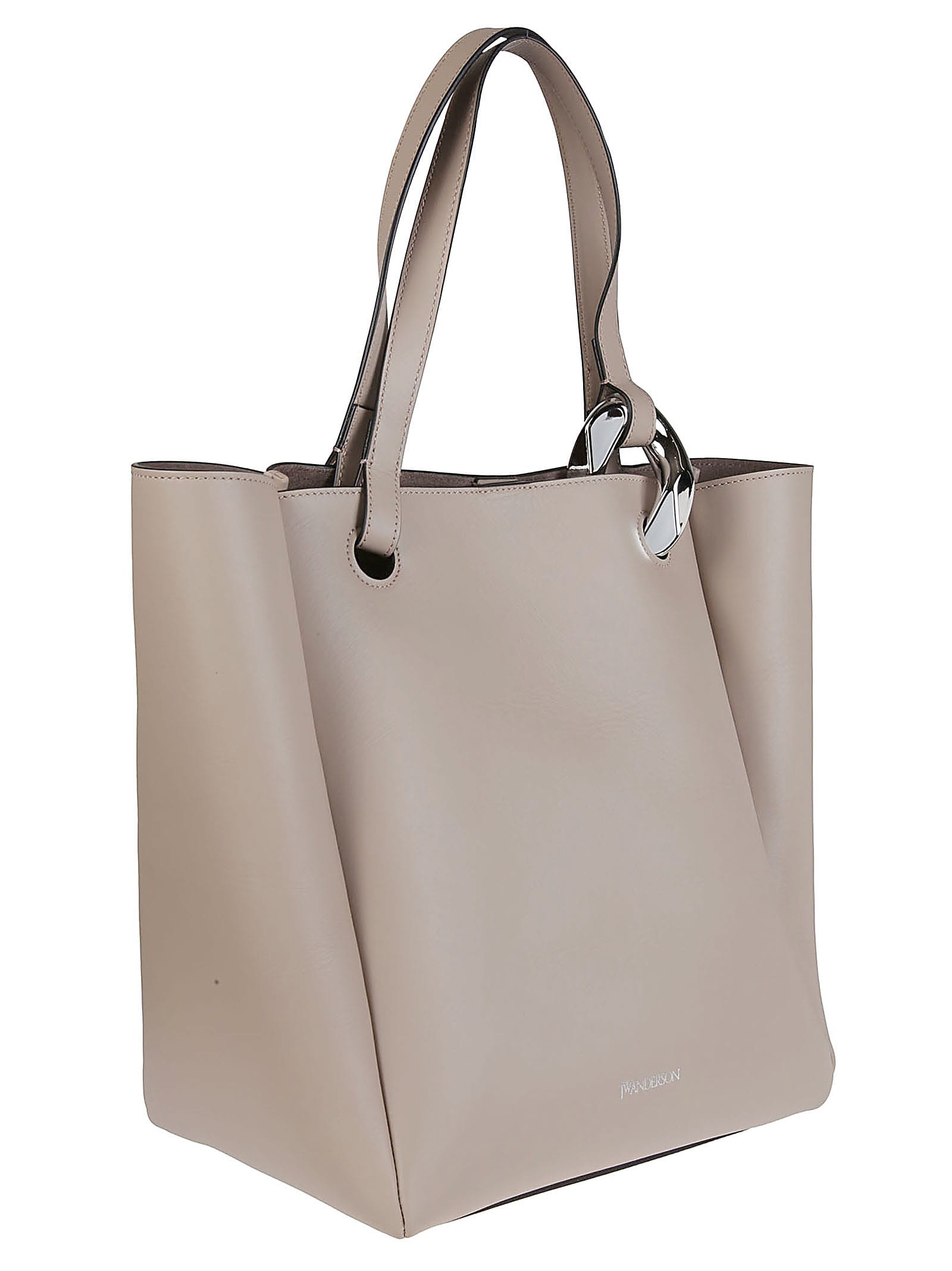 Shop Jw Anderson The Corner Tote Bag In Taupe