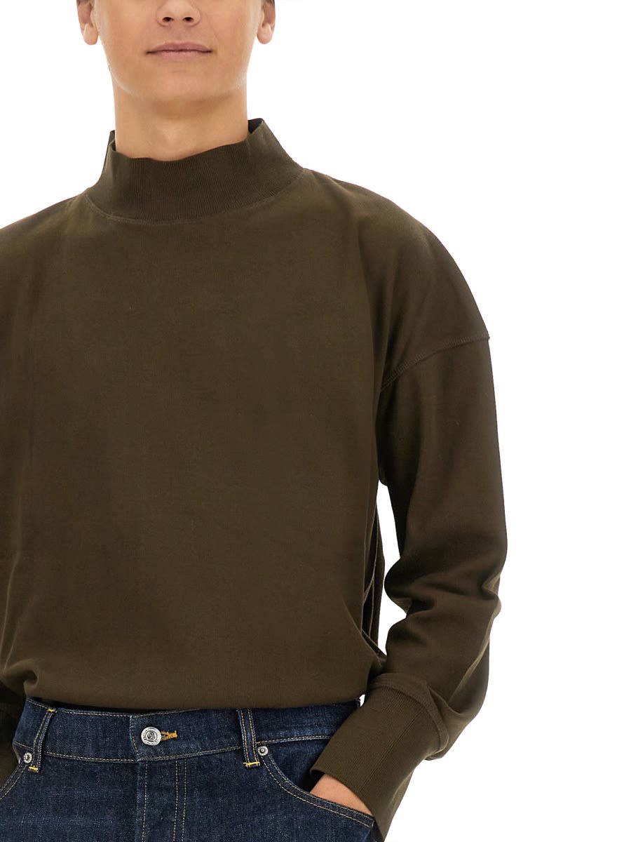 Shop Margaret Howell Turtleneck T-shirt In Green