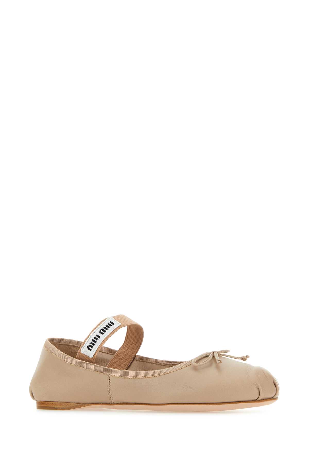Miu Miu Leather Ballet Flats In Ninfea