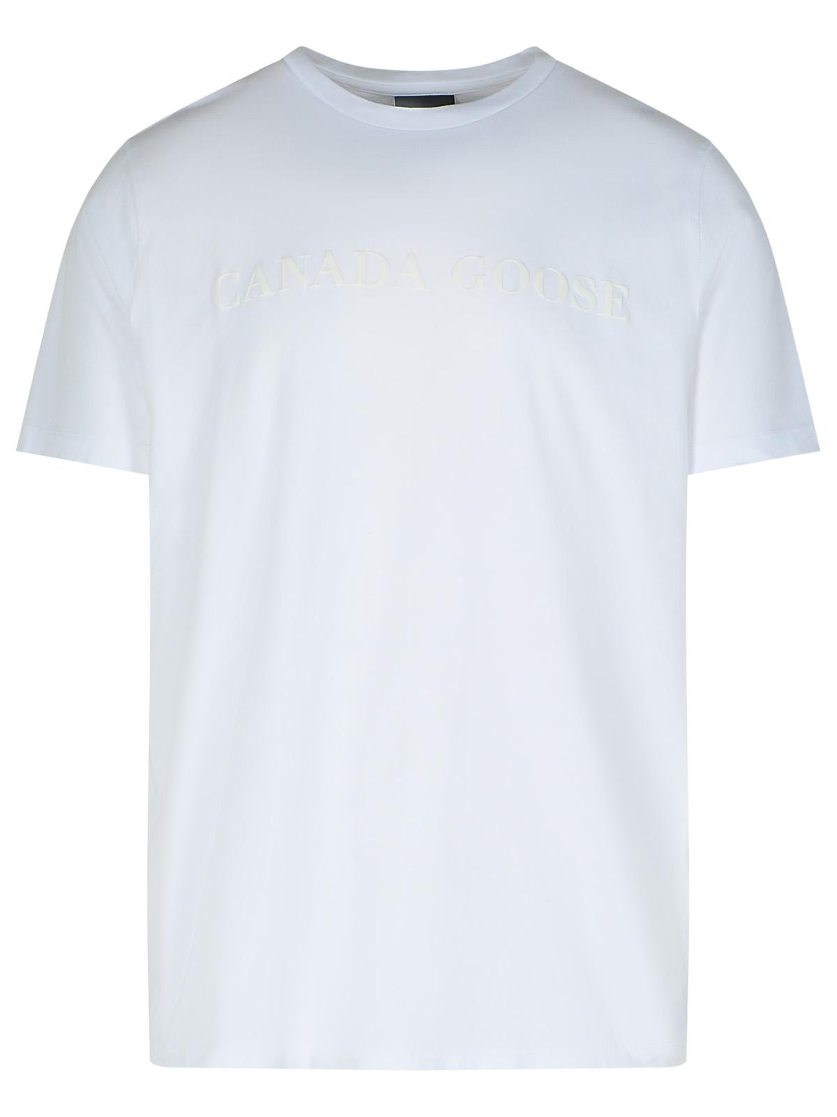 Shop Canada Goose Emersen White Cotton T-shirt