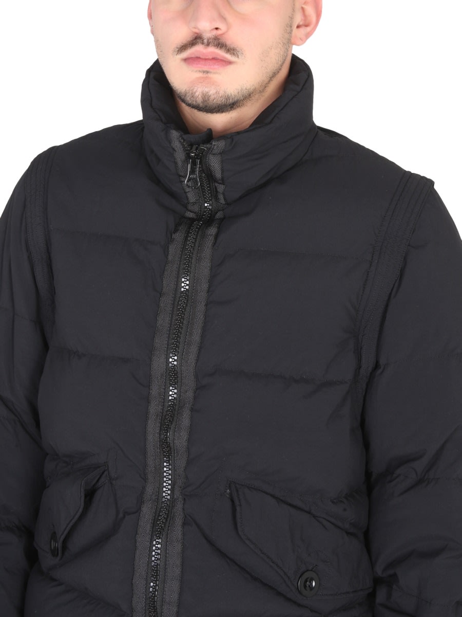 Ten C Down Jacket With Removable Sleeves In Black