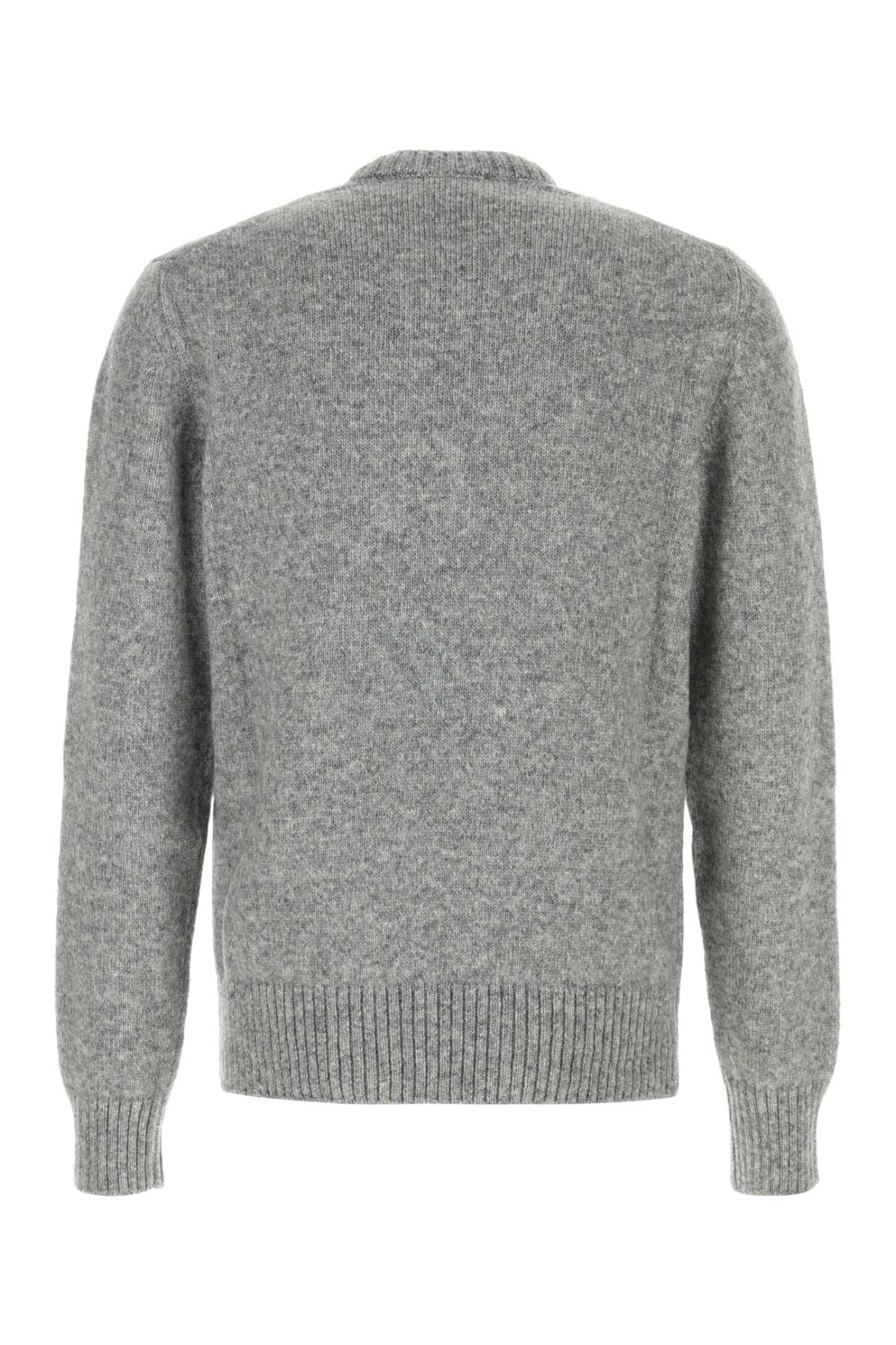 Dolce & Gabbana Melange Grey Nylon Blend Sweater In Grigiochiaro5