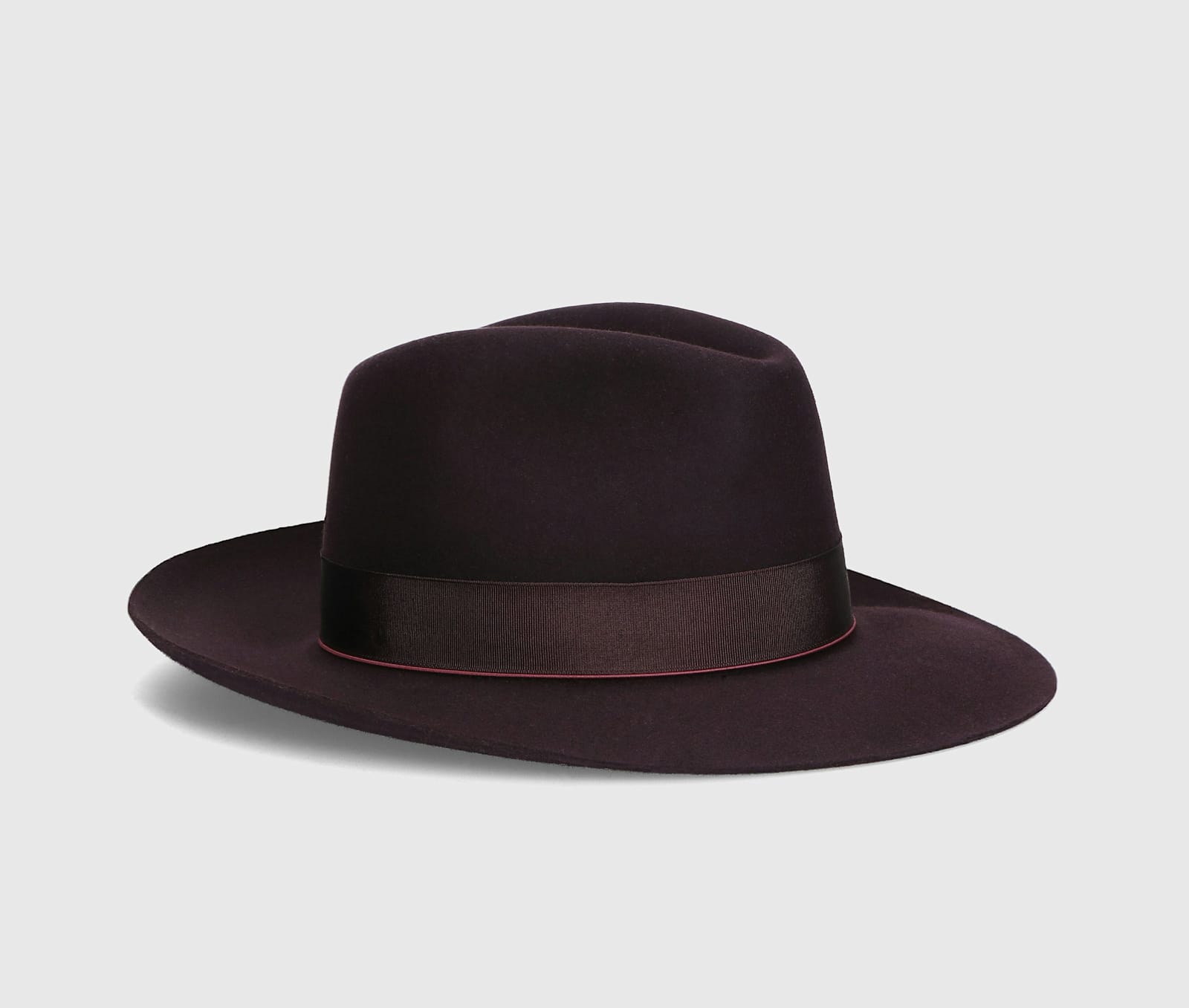 Shop Borsalino Amedeo S.q. Felt Wide Brim In Dark Purple, Tone On Tone Hatband