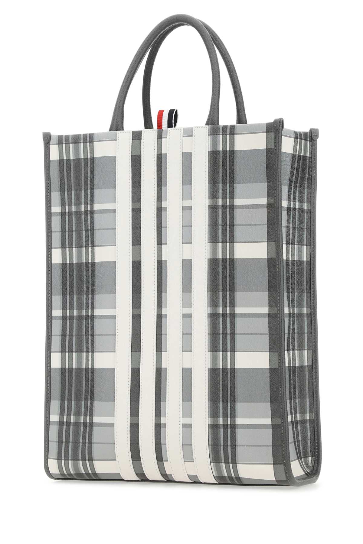 Shop Thom Browne Printed Leather Shopping Bag In 980