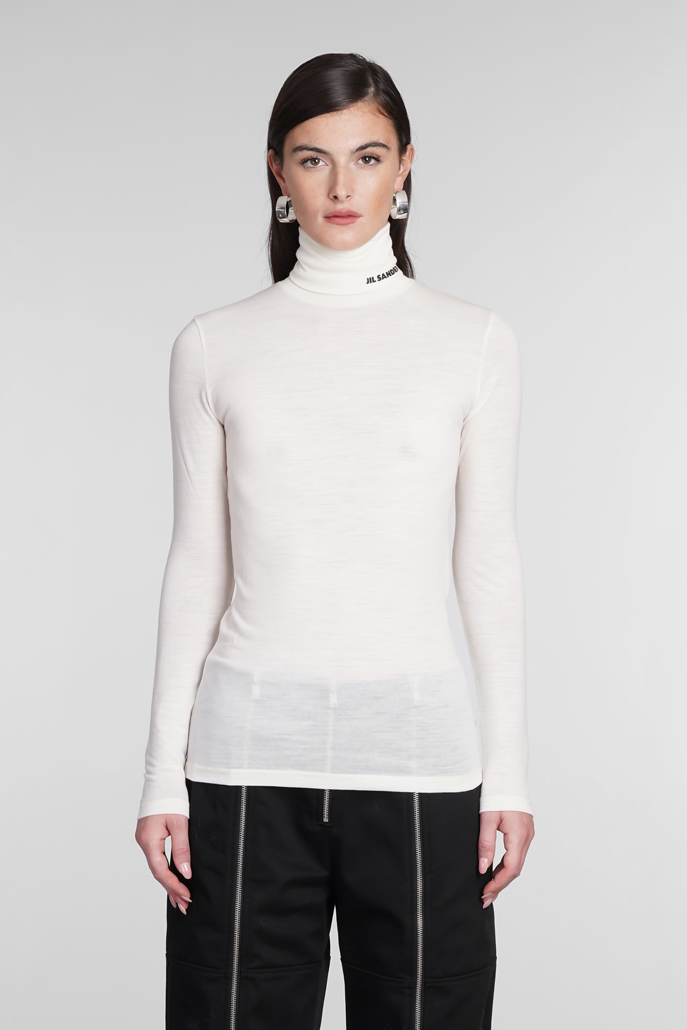 JIL SANDER KNITWEAR IN BEIGE WOOL