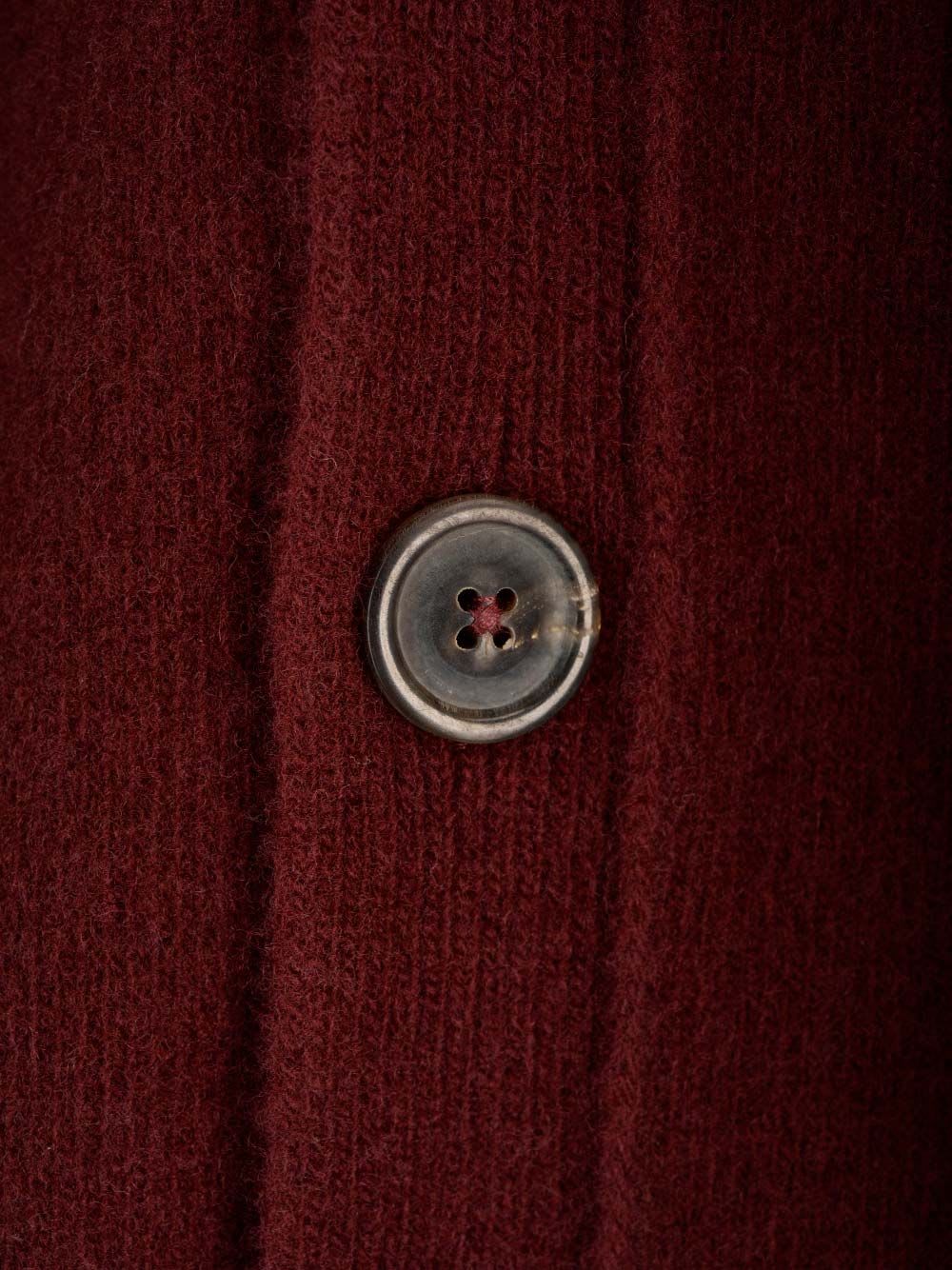 Shop Maison Margiela Lambswool Cardigan In Bordeaux