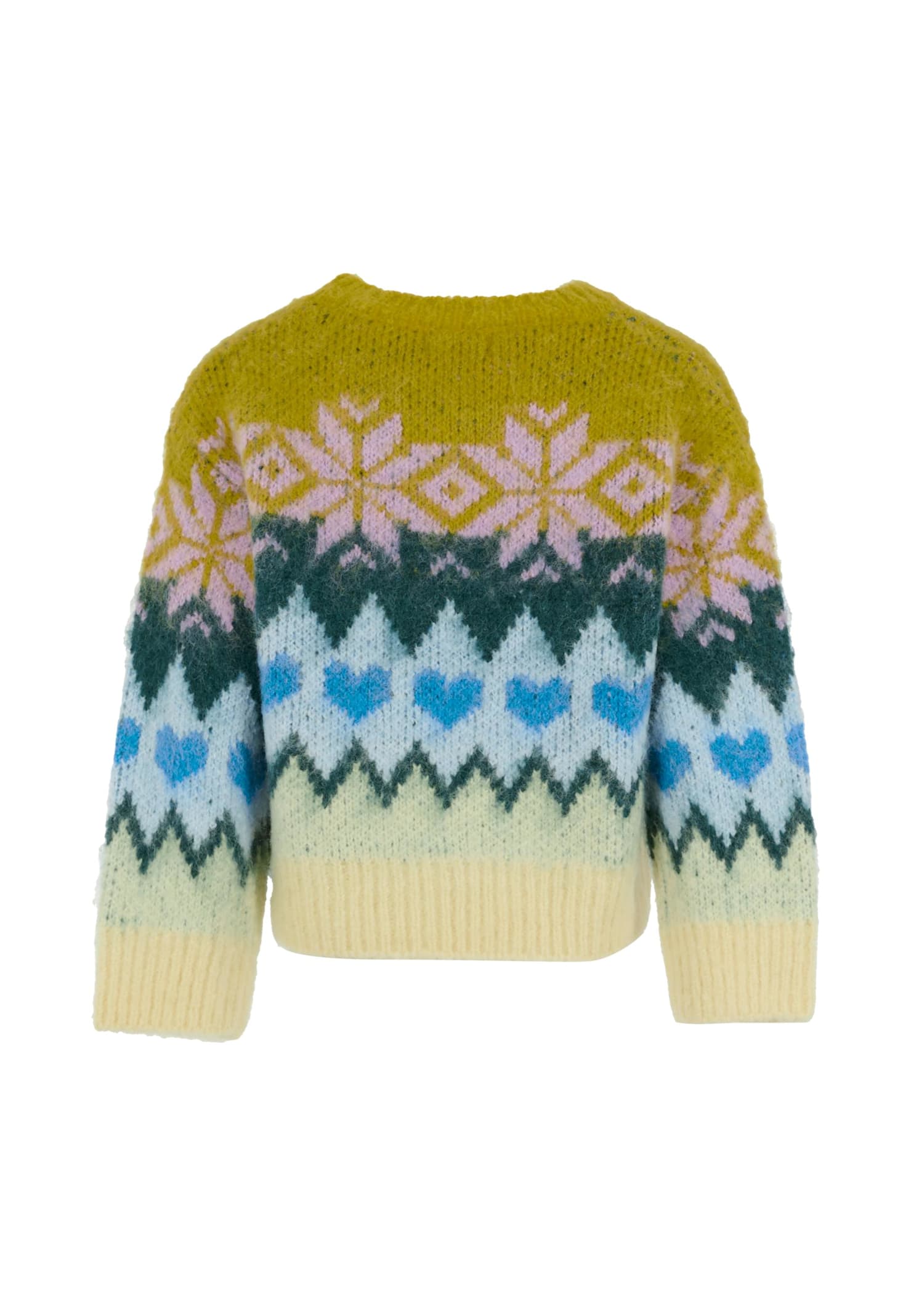 Molo Multicolor Sweater For Girl With Nordic Motif In Multi
