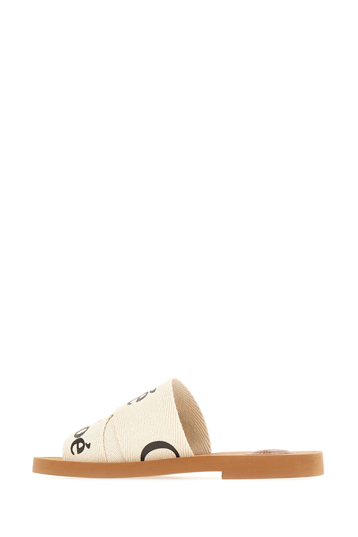 Shop Chloé White Linen Blend Woody Slippers In 101