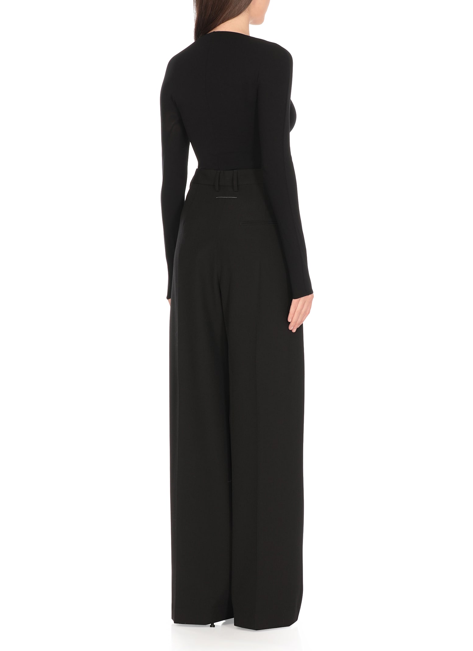 Wolford V-neck Bodysuit In Black
