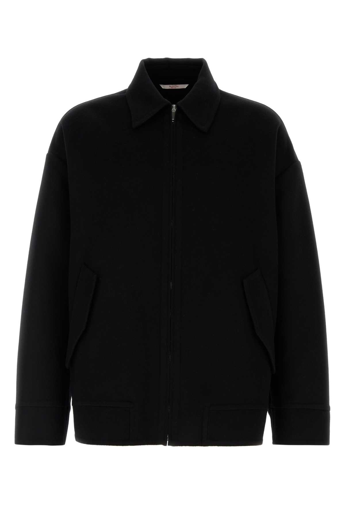 Shop Valentino Black Wool Blend Oversize Jacket In Nero