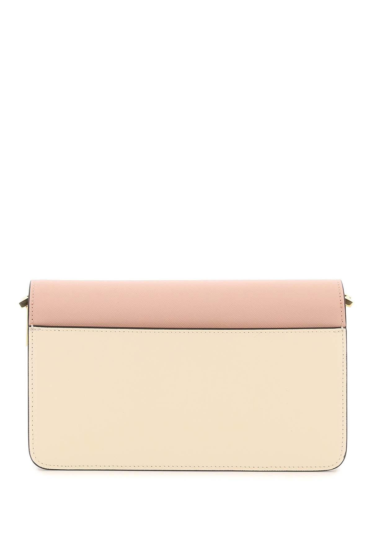 Shop Marni Tricolour Leather Trunk East-west Bag In Rosa/avorio