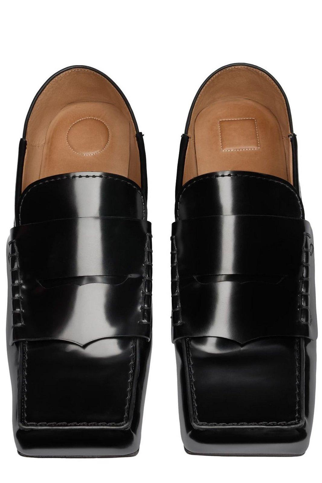 Shop Jacquemus Square-toe Flat Shoes In Black