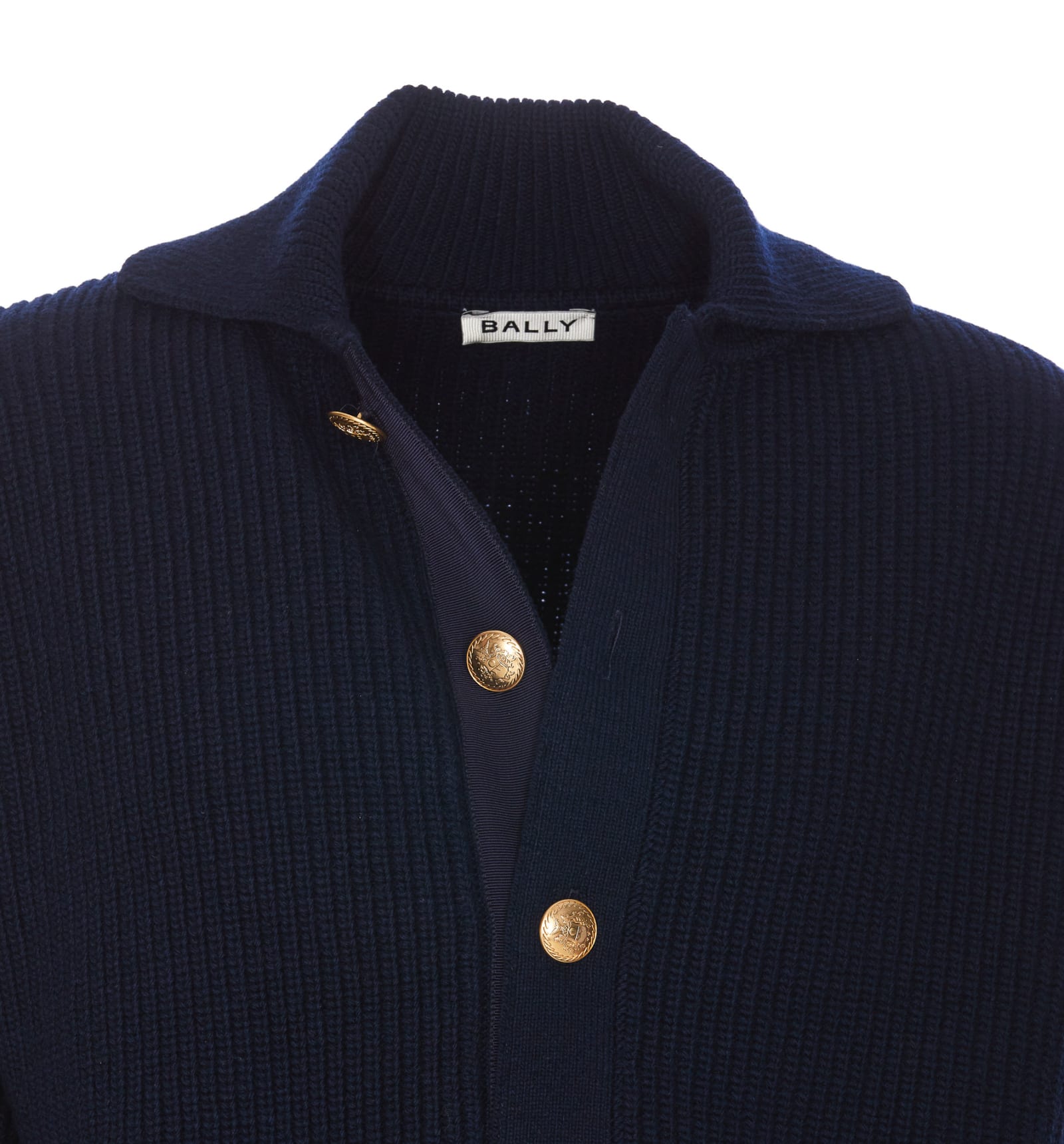 Shop Bally Knitted Jacket In Blue