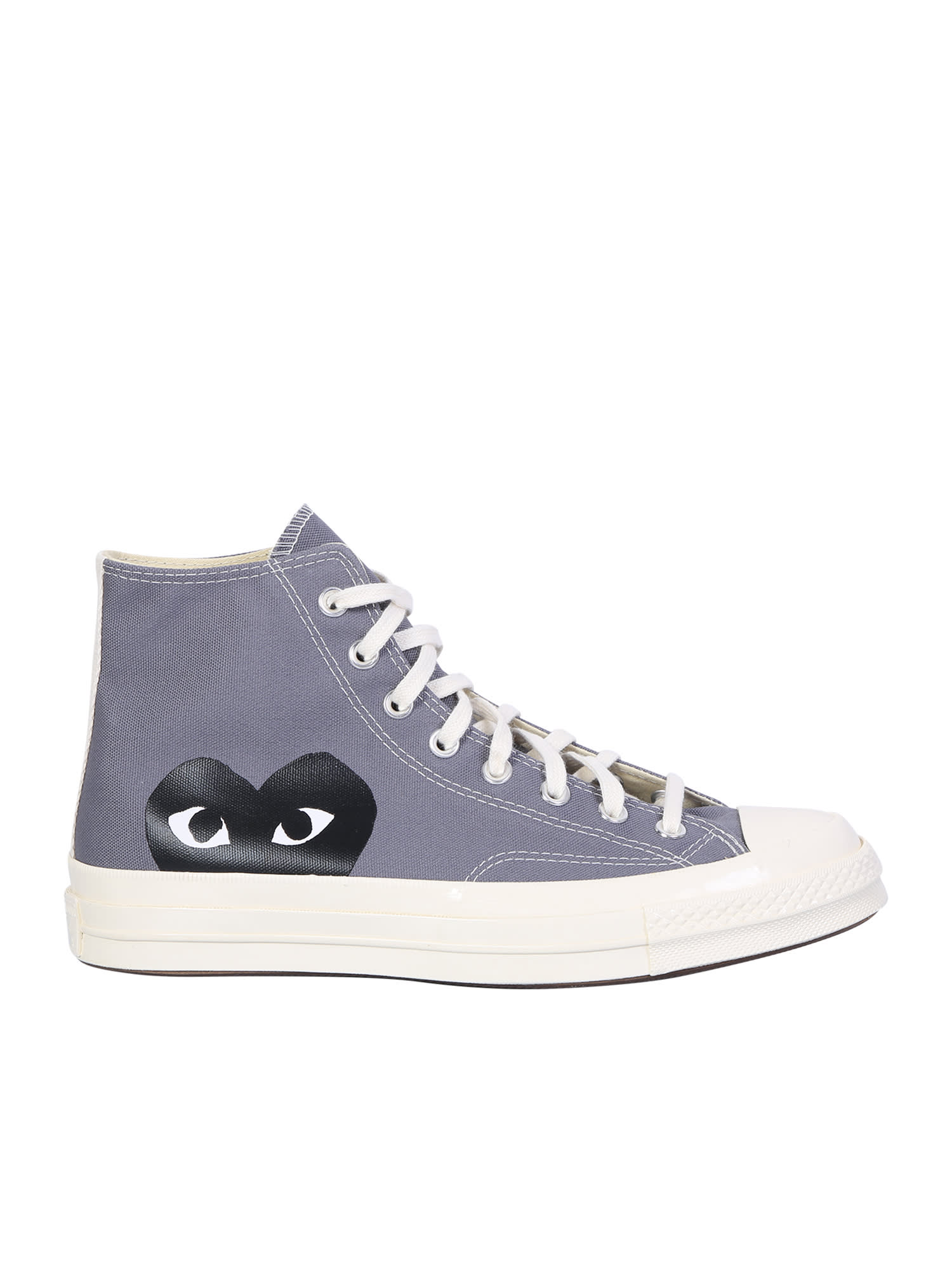 Shop Comme Des Garçons Play High-top Sneakers In Grey