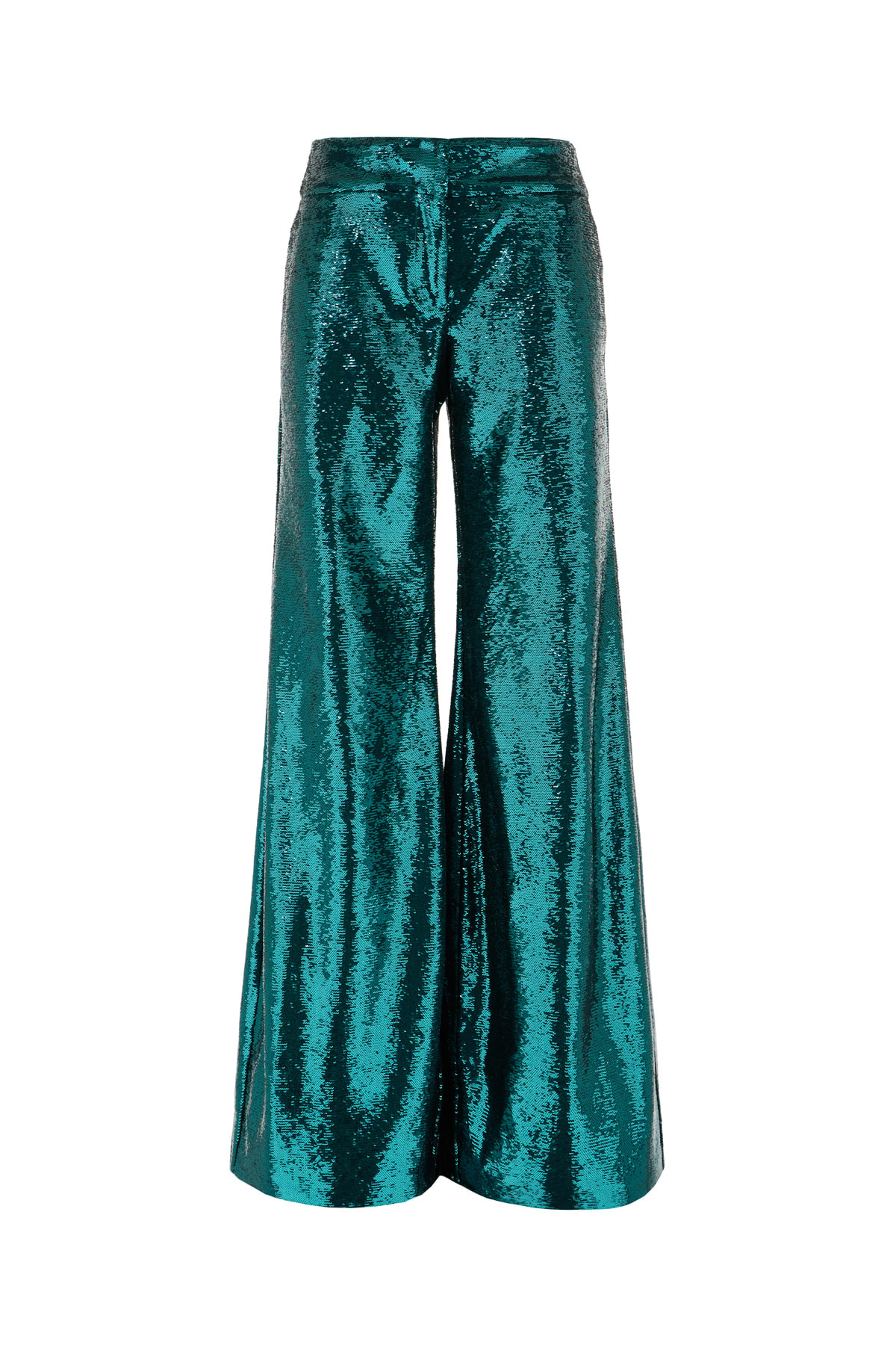 Genny Teal Green Polyester Pants In Oliva